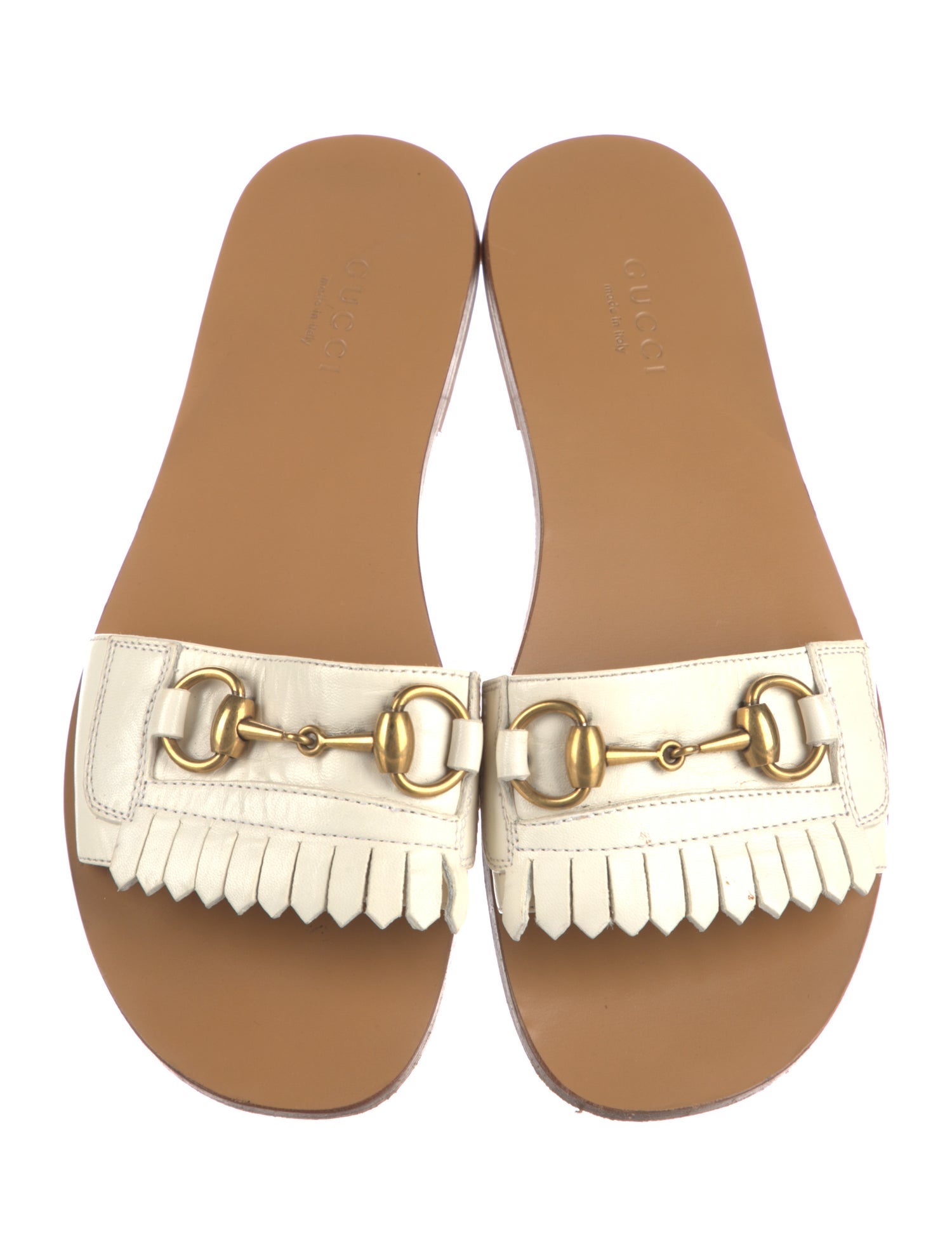 Gucci Horsebit Accent Leather Slides